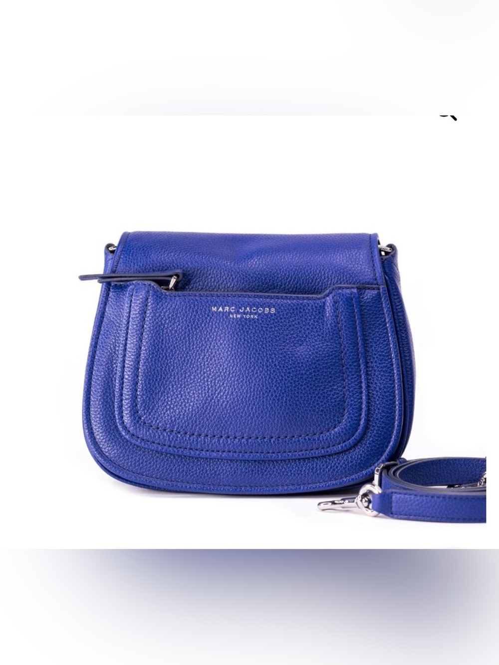 Marc Jacobs Empire City Mini Messenger Leather Crossbody Bag Cobalt Blue EUC - Picture 2 of 15